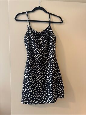 Hello Molly Black and White Spotted Slip Dress